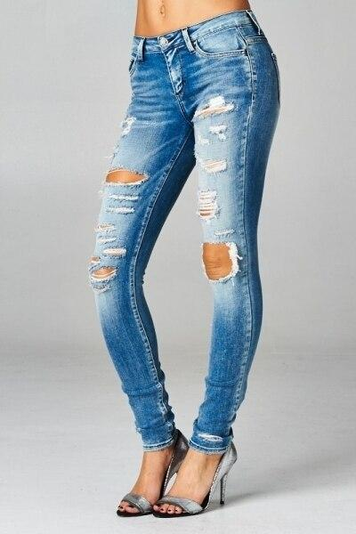 Ripped and Distressed It Up Skinny Jeans