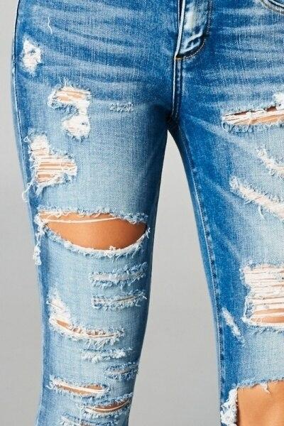 Ripped and Distressed It Up Skinny Jeans