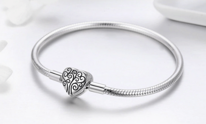 Sterling Silver Tree of  Life Heart Bracelet