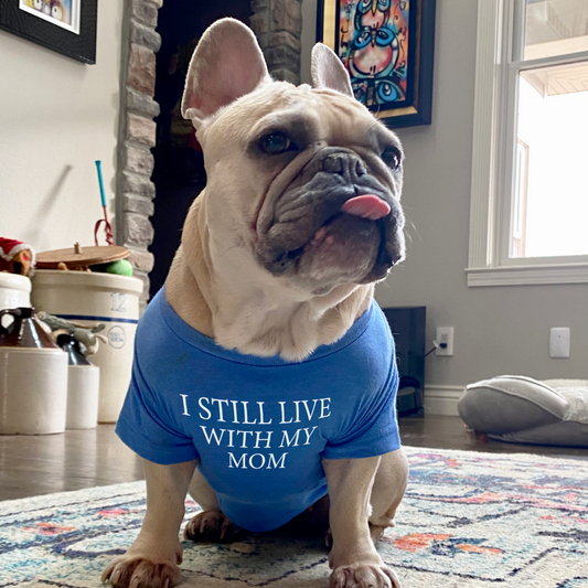 I Still live with my mom Dog Shirt